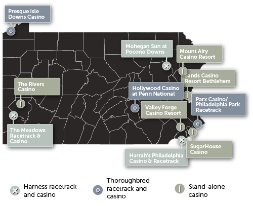 map of casino locations in pennsylvania