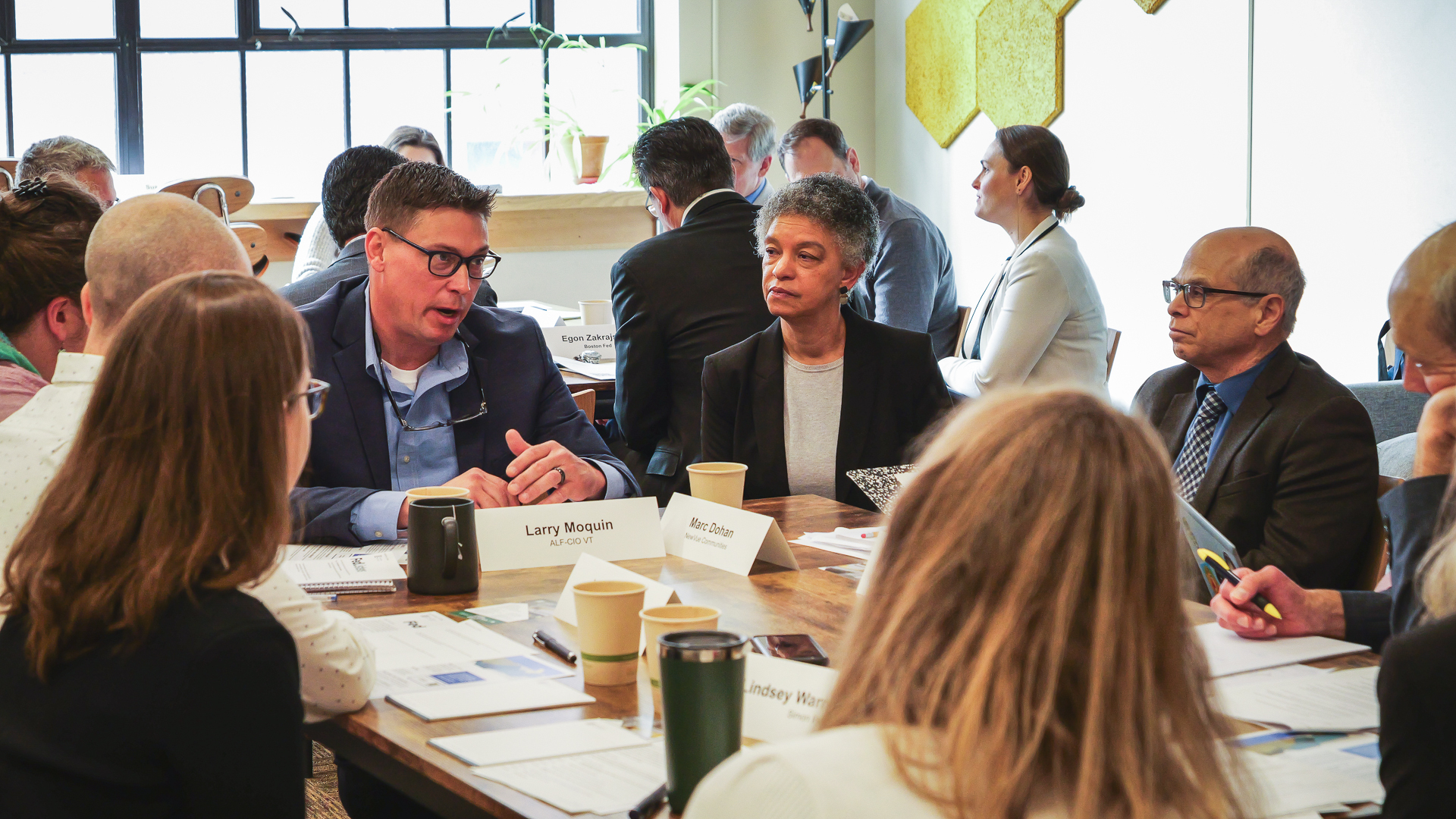 The AFL-CIO's Larry Moquin shares his perspectives on the Vermont economy during the Bank's 2025 FedListens event at the Hannah Grimes Center for Entrepreneurship in Keene, NH. May 20, 2025.