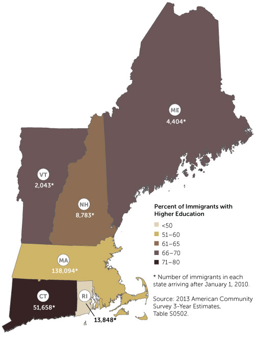 Map: Percent of Immigrants with Higher Education