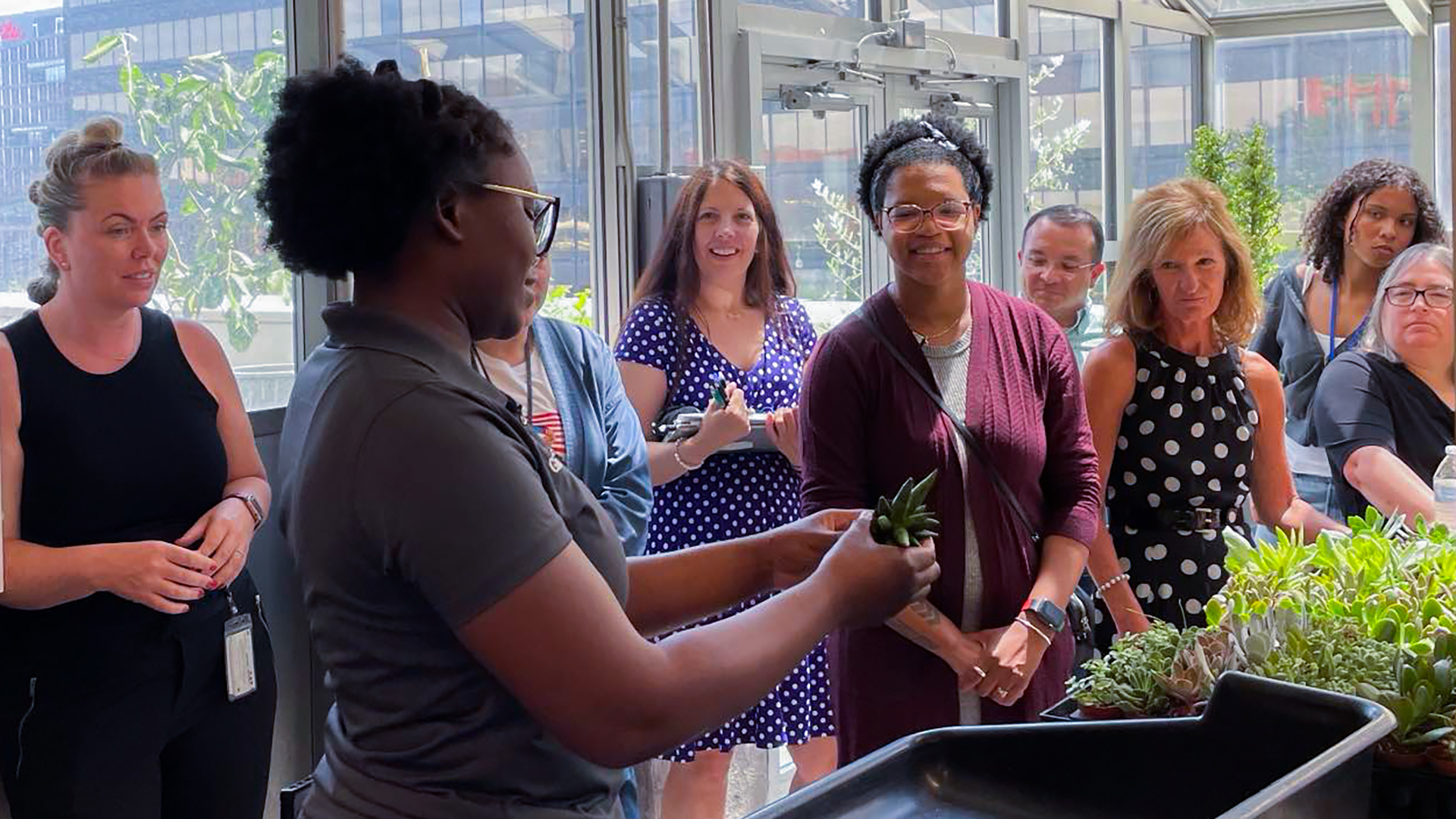 High school TIP interns learning professional skills